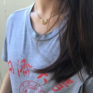 Gold butterfly necklace